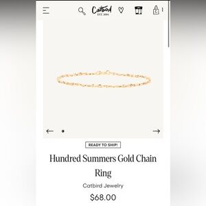 Catbird 14k gold Hundred Summers Chain Ring